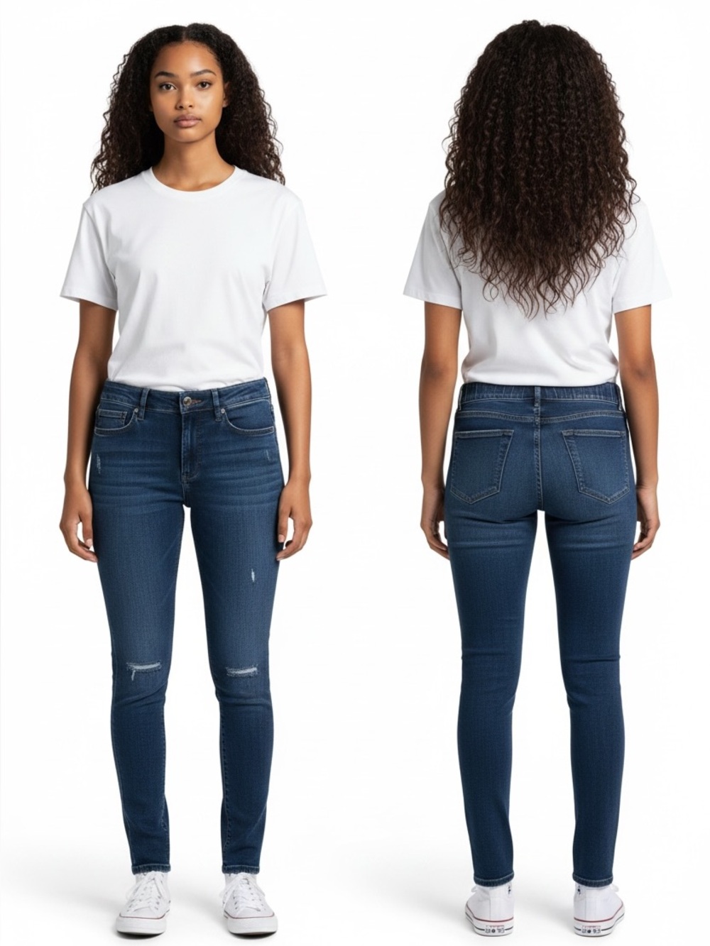 Apt 9 Classic High-Rise Skinny Jeans in Dark Blue. size 8